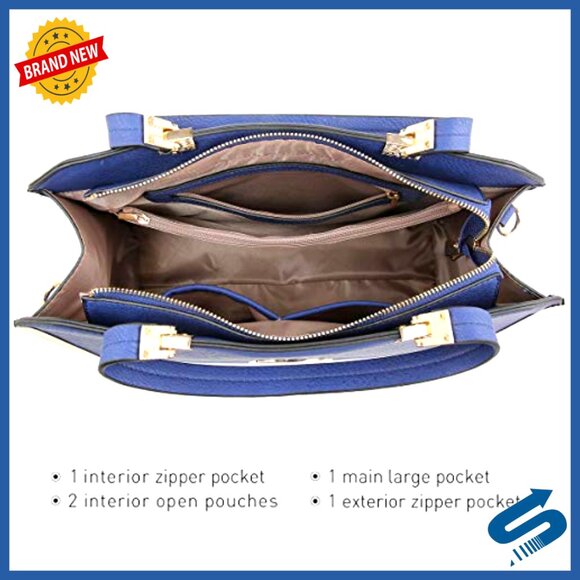 Large Vegan Leather Tote with Wallet, Top Handle Satchel Work Bag